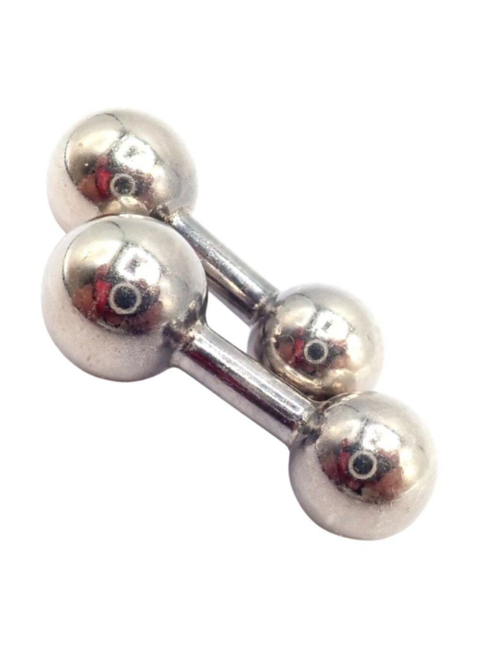 Vintage! Tiffany & Co. Silver Barbell Cufflinks - Picture 3 of 4